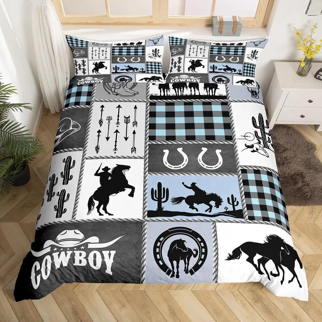 Horseshoe Duvet Covers for Teens Adults Queen Size Quilt Covers Lightweight Down Room Decor 2 Pillowcases 1 Duvet Cover No Quilt