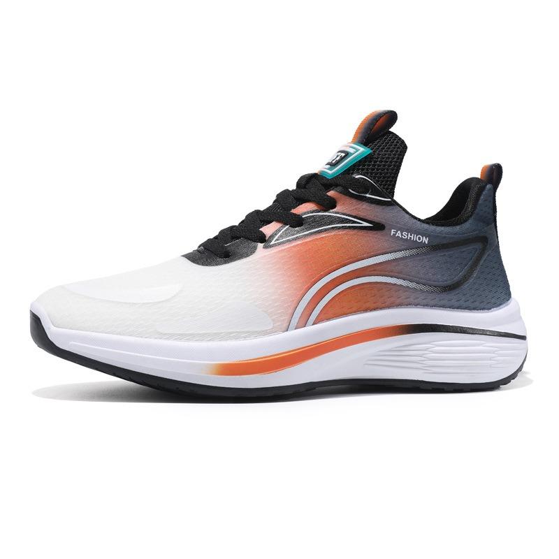 New men's shoes mesh breathable sports shoes casual lace-up student running shoes green men's shoes