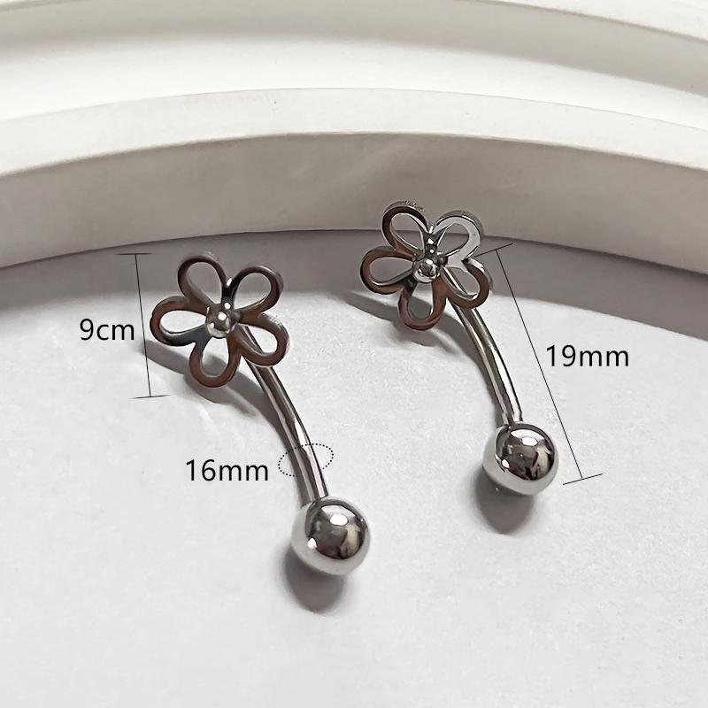 Anneau de nombril Fleur en Acier Titane Anneau Simple de Piercing au Nombril Pour Femmes Anneau de Piercing au Nombril Sexy Bijoux de Corps Cadeaux