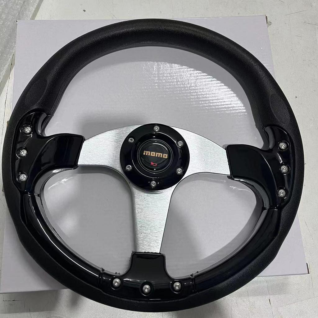 Volan de curse din fibră de carbon de 14 inch - Potrivire universală, Modificat pentru curse de imitație