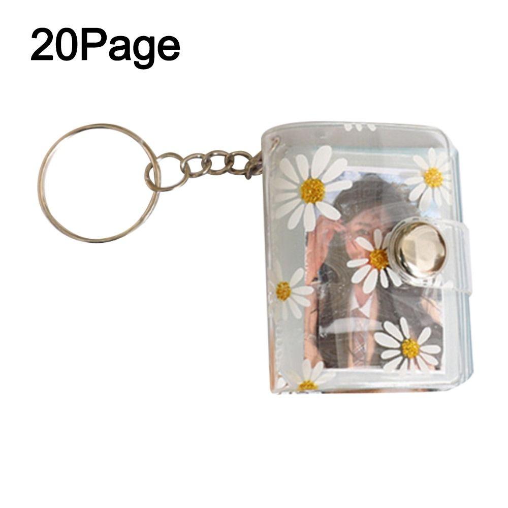 PVC Mini Photo Album Little Daisy Backpack Keyring New Name Card Book