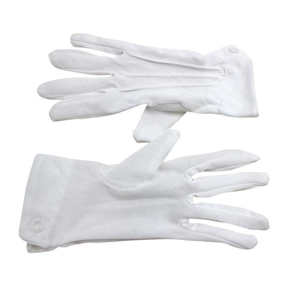 1 Pair Adult White Formal Gloves For Driving Security Performance Men Tuxedo Guard Parade Santa Inspection Dress Costume Prop