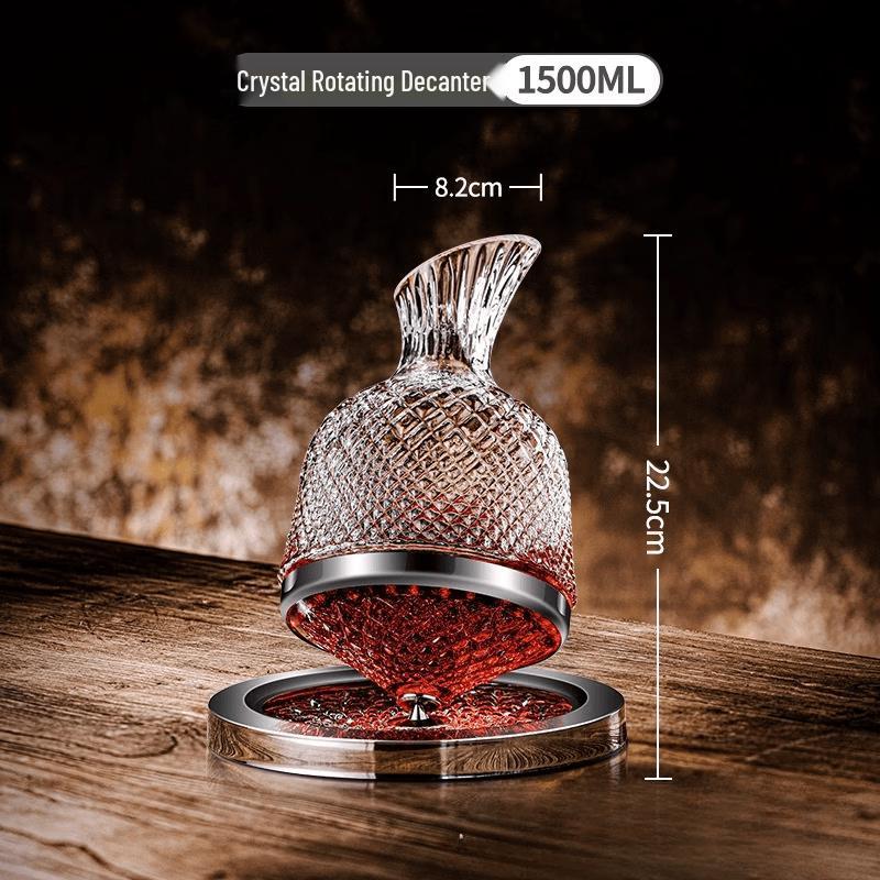 MDNG Crystal Glass Rotating Wine Decanter