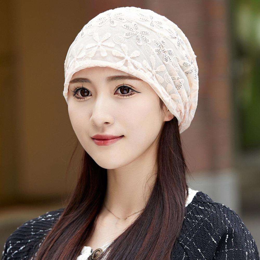 Thin Cotton Summer Beanies Cap Hollow Out Crochet Slouchy Hat Fashion Elastic Chemo Cap
