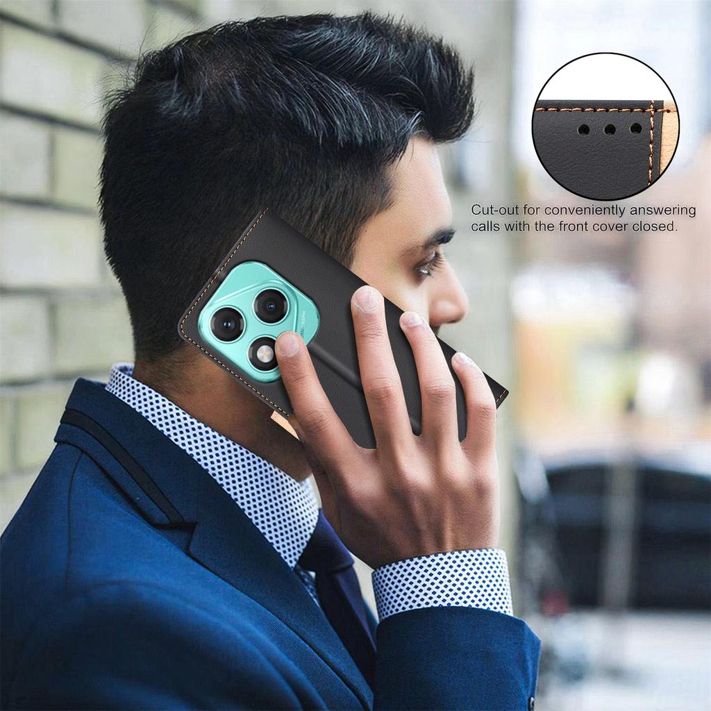 BINFEN COLOR BF33 For Honor 400 Lite 5G Leather Case Splicing Color RFID Blocking Wallet Stand Phone Cover