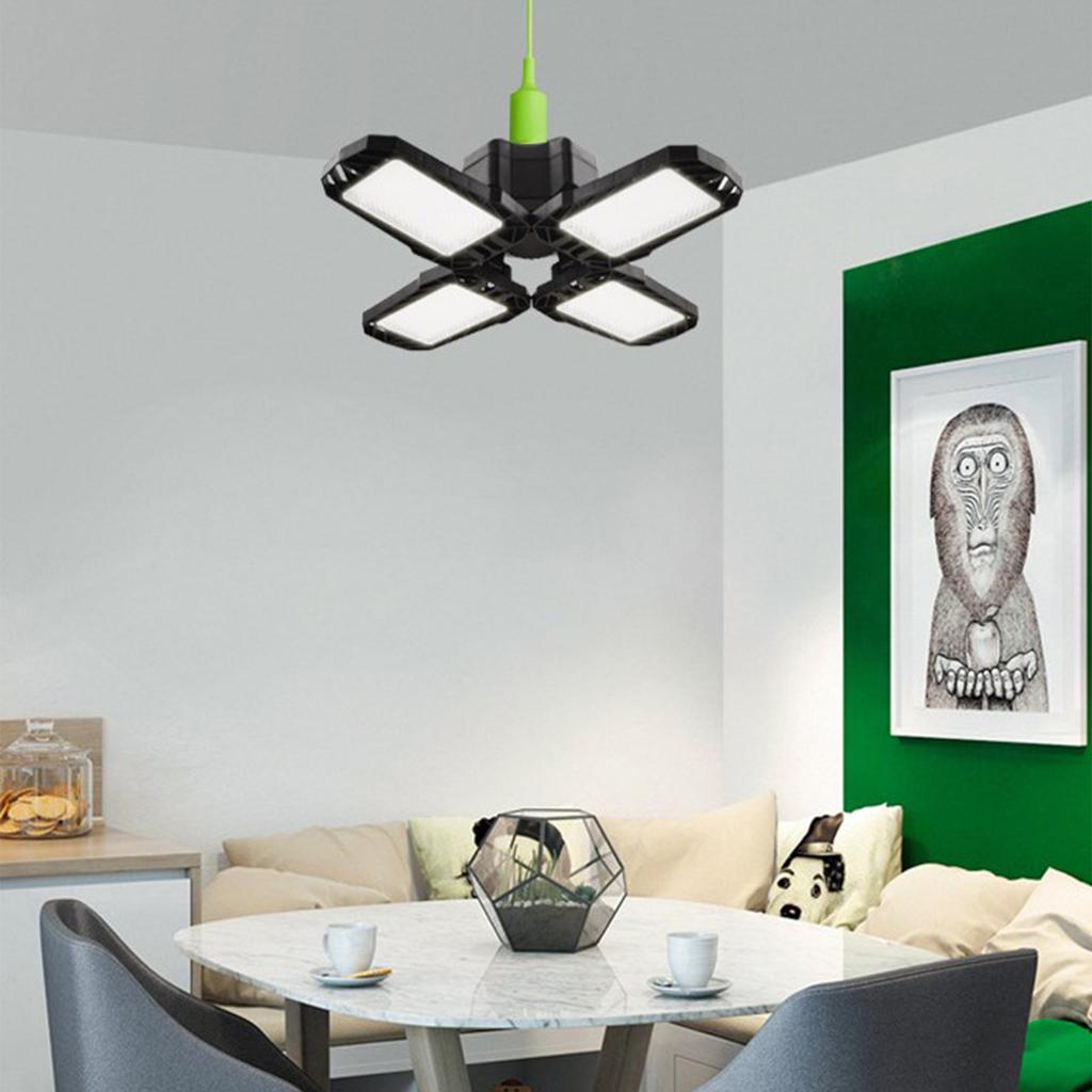 Foldable 4 Panels LED Garage Light 60W 6500K Cold White Collapsible Garage Folding Lamp for Living R