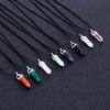 2025 Hexagonal Column Quartz Necklaces Turquoises Pink Crystal Pendent Necklace For Women Chain Natural Stone Choker Jewelry