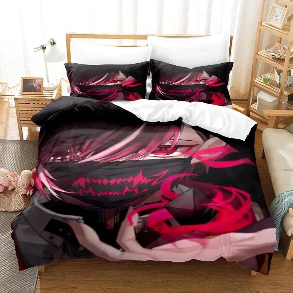 3DAnime Ver Vermillion NIJISANJI EN Sada povlečení Povlak na přikrývku Sada na přikrývku Povlak na polštář Povlak na polštář King Queen Size Boys Adult