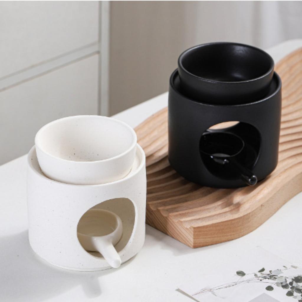Wax Melt Burner, Ceramic Oil Burners with Candle Spoon Essential Oil Burner Aroma Diffuser Home Aroma Oil Burner Candle Holder Wax burner