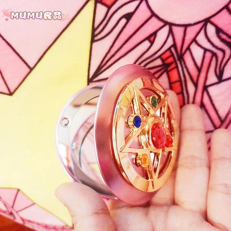 Japanese Anime Sailor Moon Folding MIRROR Tsukino Usagi Magic Stick Crystal Star Case Cosmetic Compact Travel Folding MIRROR