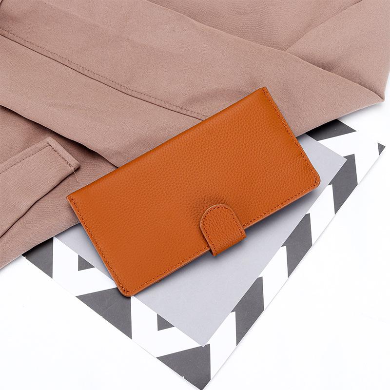 Top Grain Cowhide Women's Ultra-Thin Long Leather Phone Wallet 2025