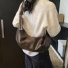 Large Capacity Retro Soft Leather Pleated Dumpling Bag Lazy Style Casual Versatile Horn Shoulder Messenger Bag