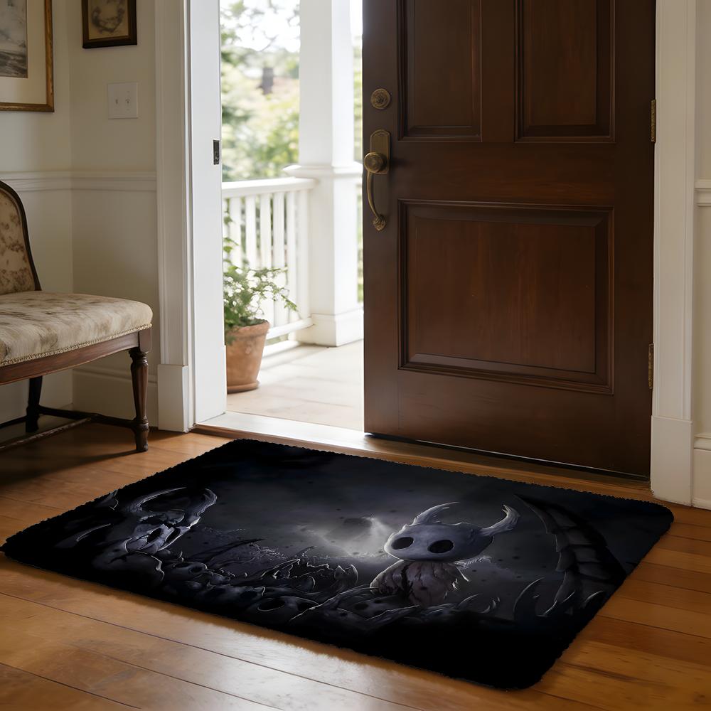 HHollow KKnight Anime Floor Mat Soft Flannel Absorbent Mat Non-Slip Rug Home Bedroom Bathroom