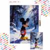Mickey Mouse In Snowy Forest Oil Painting Handmade Painting Art Kit Mosaic Diy Home Decoration Gift