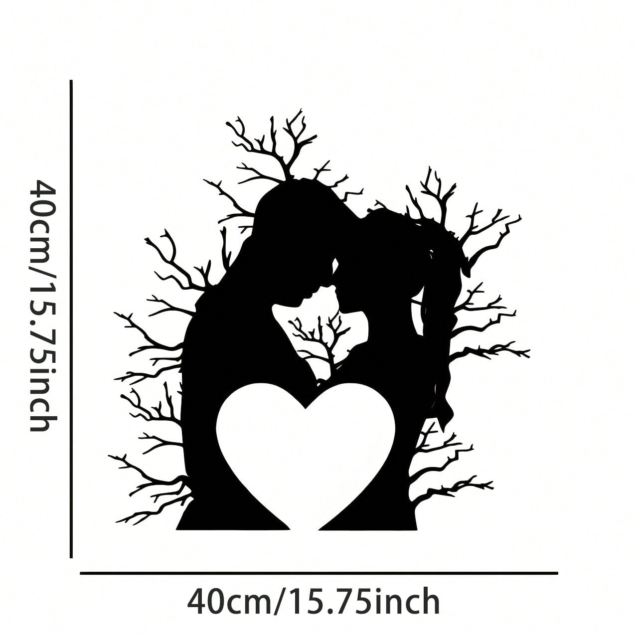 Metal Wall Art Tree Branch Love Couple Abstract Decor for Home Office Shop Bar разноцветный
