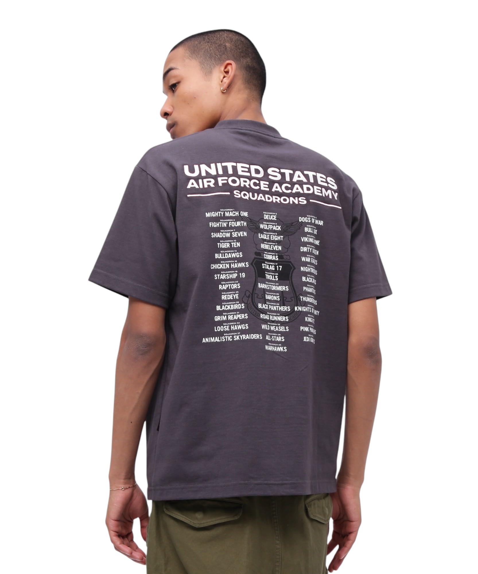 AVIREX USAFA SQUADRONS EMBROIDERY T-SHIRT Men s XL 410 Charcoal 783-5134014