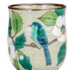 Kutani Ware Iwataya White Camellia and Bird Teacup, K8-615