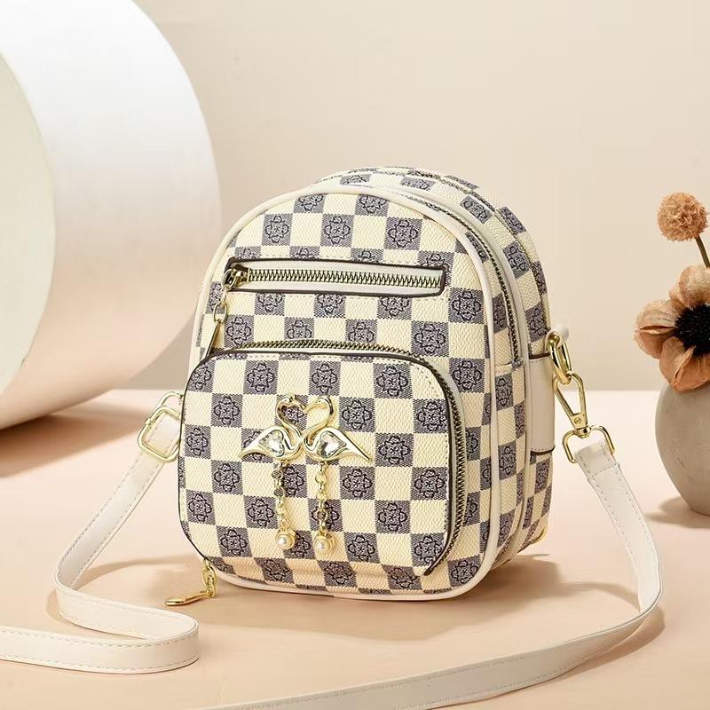 Shoulder bag Taizhou women's bag small round bag plaid fashion versatile satchel