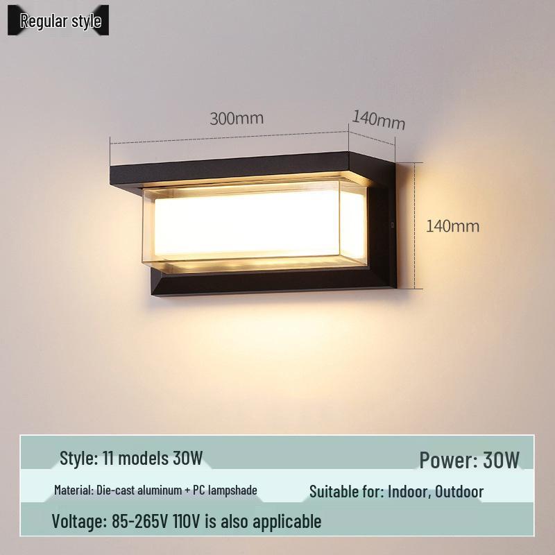 Waterproof Minimalist LED Wall Light with Smart Sensor for Outdoor Use