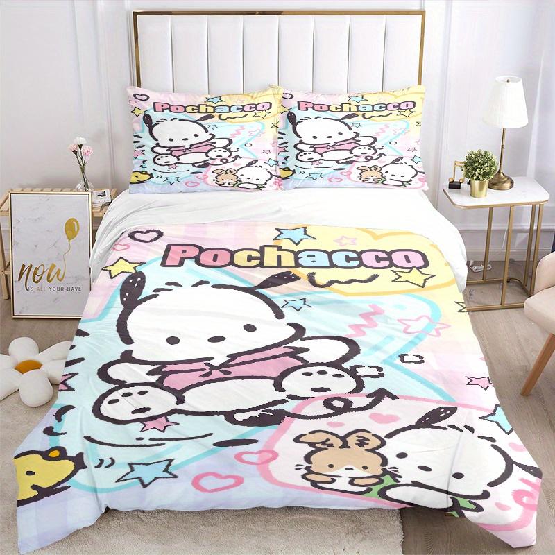 3pcs Idea POCHACCO Three-Piece Patterned Quilt Cover Set - Soft and Cozy Bedroom, Guest Room and Dorm Decorative Bedding 3-Piece Set 1 Quilt Cove