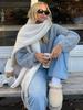 Luxury Winter Scarf for Women Cashmere Warm Solid Pashmina Shawl Wraps Female Thick Soft Poncho Chuncky Bufanda Tassel Echarpe