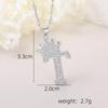 Copper Micro-Inlaid Zircon Crown Letter Pendant Necklace - Hip-Hop Silver Fashion