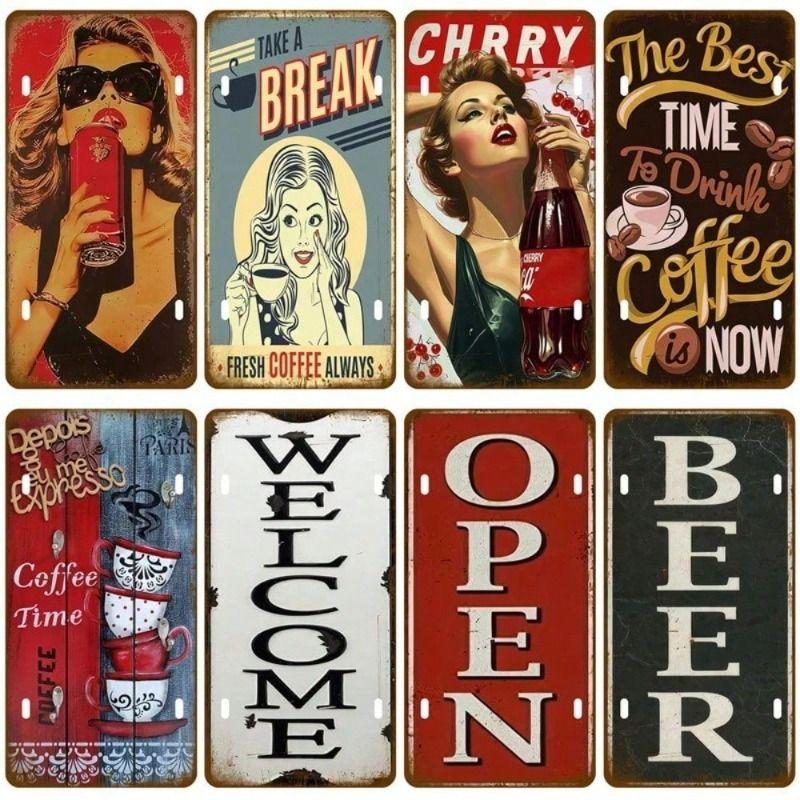 

Metal Poster Wall Art Retro Beer Bar Sign Man Cave Garage Pub Gift