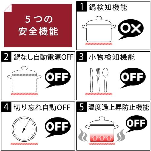 IRIS OHYAMA IH Cooking Heater, IH Stove, Yakiniku Plate & Pot, Black, IHC-T51S-B