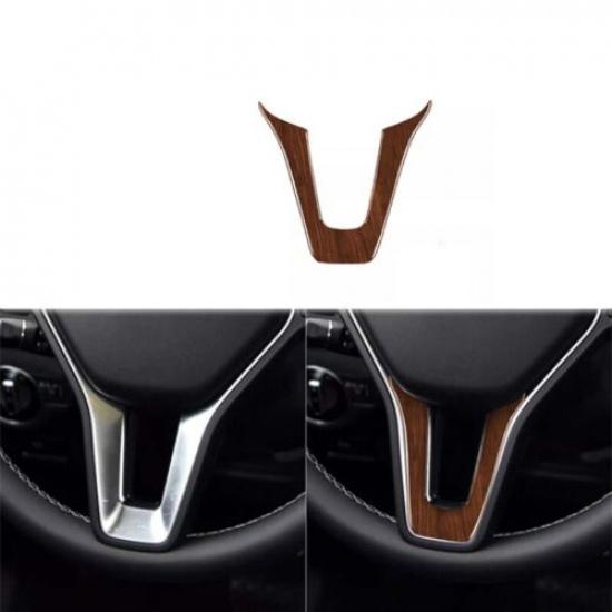 Brown Wood Grain For Benz C-Class Inner Steering Wheel 07-2010 U-Type Panel Trim