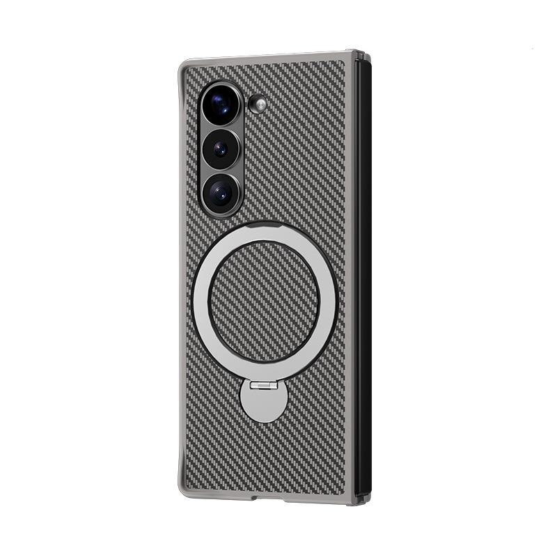 Samsung Zfold6 Mobile Phone Case, Carbon Fiber Folding Rotating Magnetic Bracket for Fold7/4 Mobile Phone Case