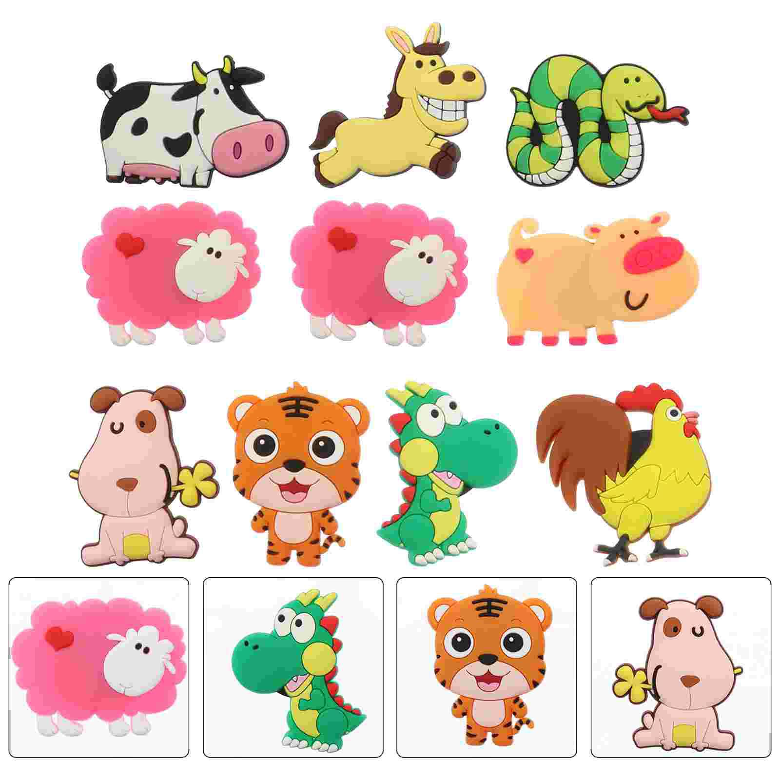 

10pcs Refrigerator Magnets Animal Fridge Sticker Magnetic Sticker Magnetic Toys