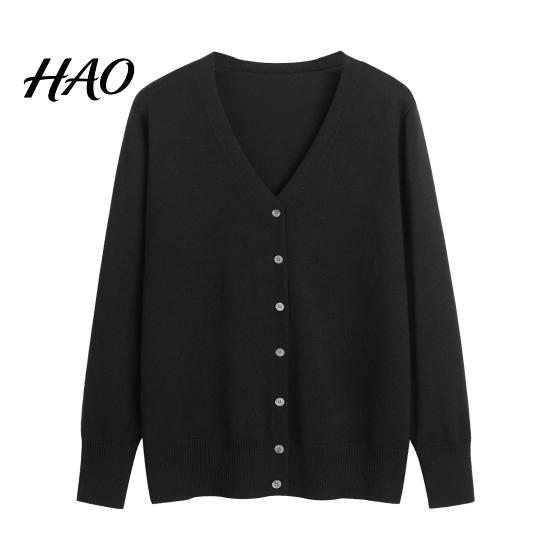 Fall Coat Women Sweater Solid Color Single-breasted Buttons Long Sleeves Casual Autumn Cardigan Soft V Neck Jacket for Daily Wear