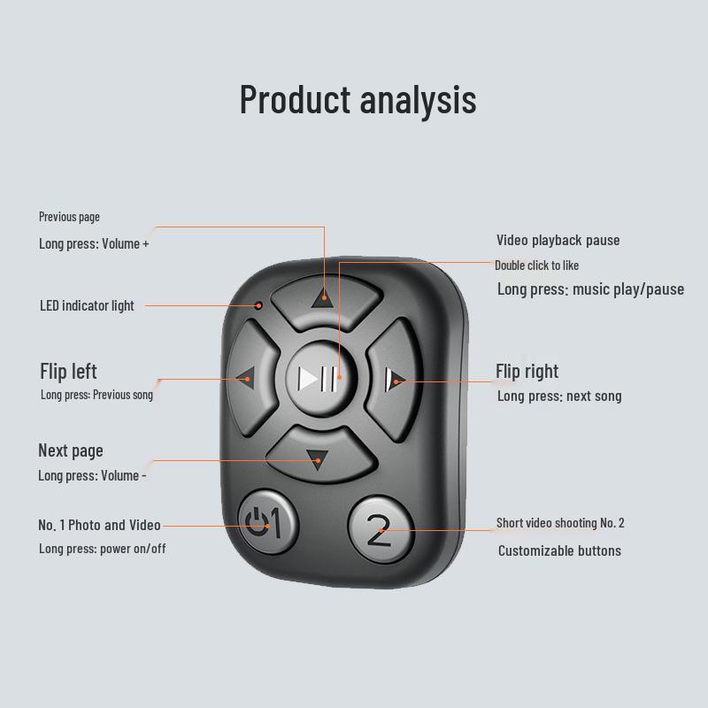 Douyin Bluetooth Remote: Video Scroller, Page Turner, Multi-functional Selfie Stick Controller