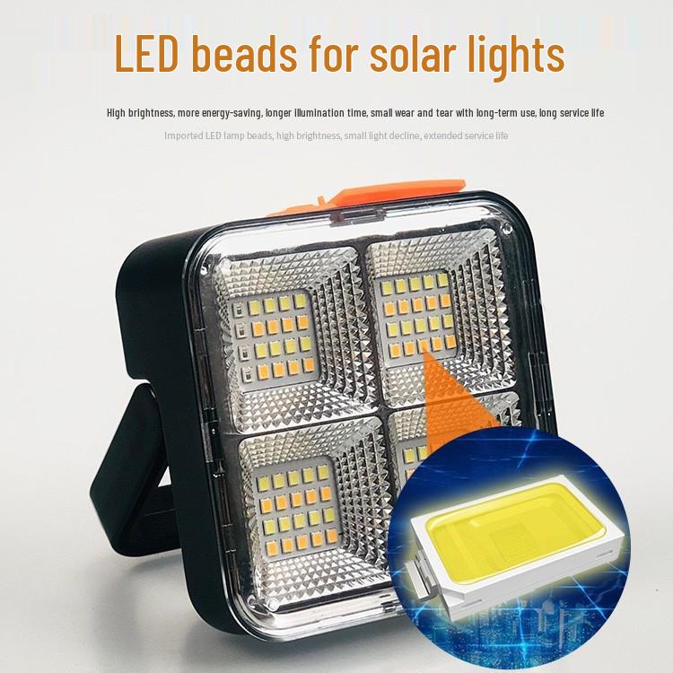 USB Rechargeable Solar LED Spotlight: Portable Outdoor Camping & Emergency Lamp