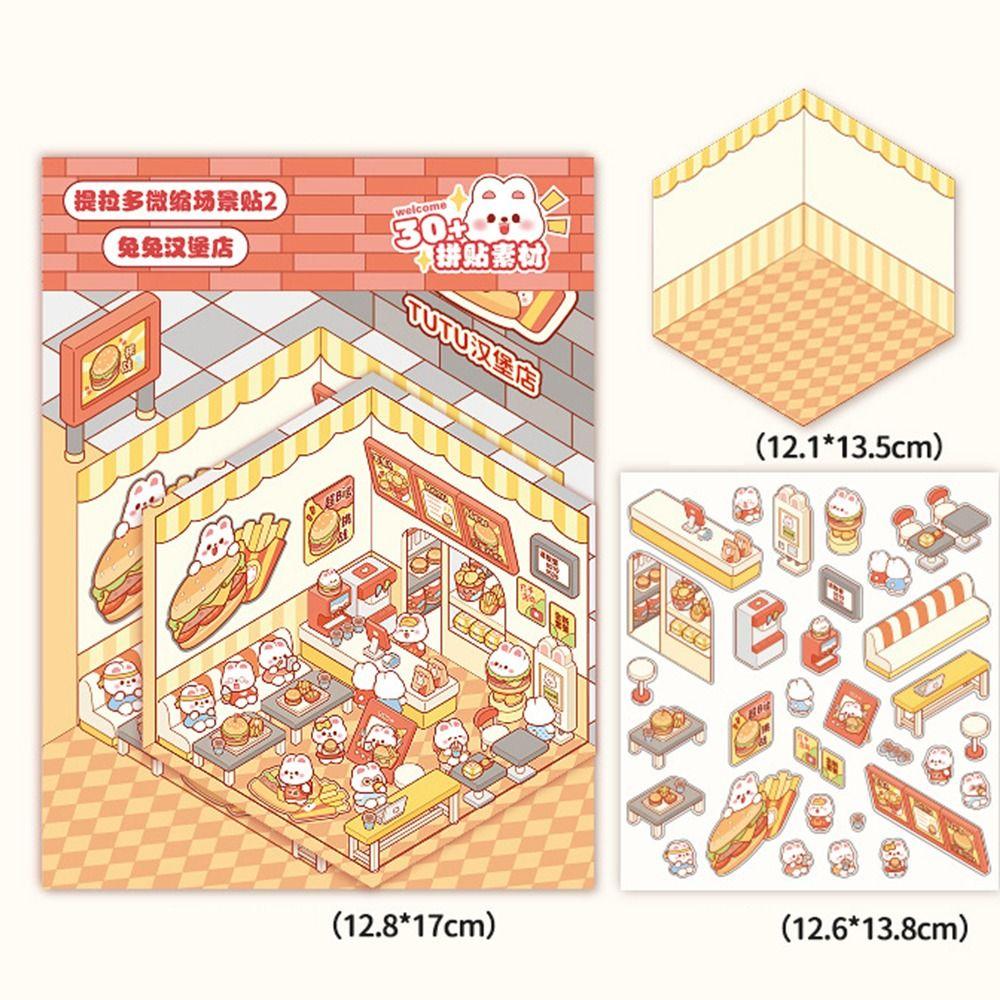 DIY Miniature Scene 3D Stickers Decorative Landscaping Stickers Kawaii Visual Stacking Sticker