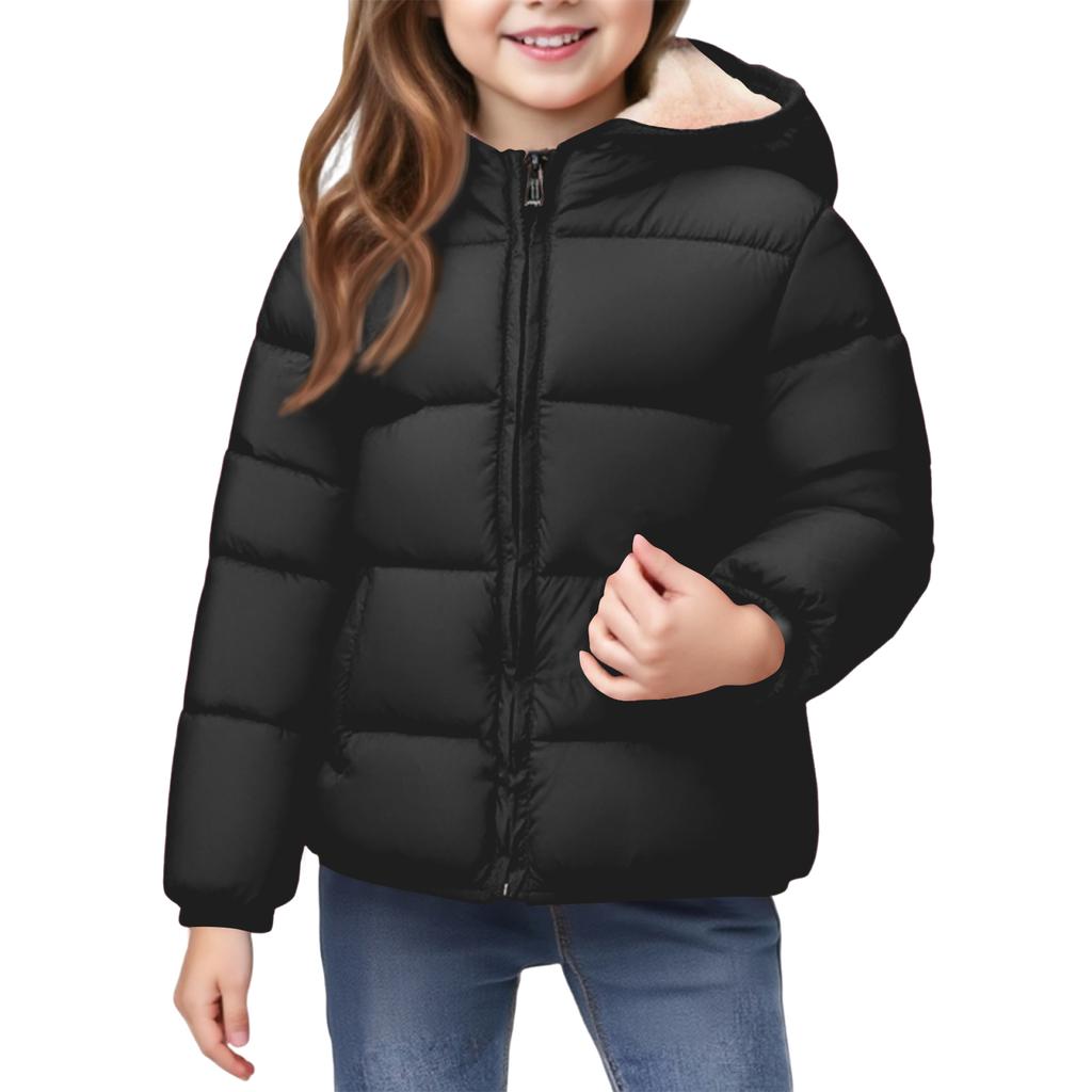 Kids' Pocket Coat - Solid Color Short Cotton Jacket