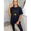 Schwarzes Oversized T-Shirt mit Sonnenschein-Design und Be The Light Matthäus 514 Text für Freizeitkleidung
