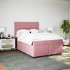Maison Exclusive - Sommier à lattes de lit avec matelas Rose 140x190 cm Velours