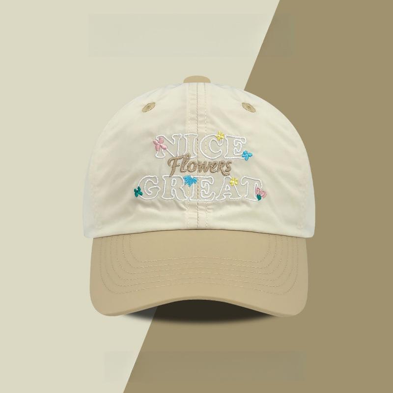 Small Fresh Dopamine Contrasting Letters Embroidery Baseball Hat Men'S And Women'S Caps Show Face Small Sun Protection