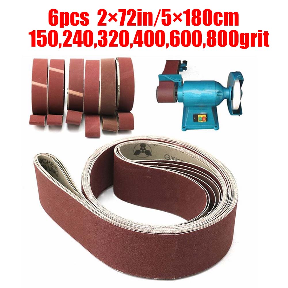 6Pcs 2" x 82" Sanding Belt Oxide Sander Belts Polishing Tool for Wood Metal 150# 6Pcs 2" x 82" Sanding Belt Oxide Sander Belts Polishing Tool for Wood Metal 150#