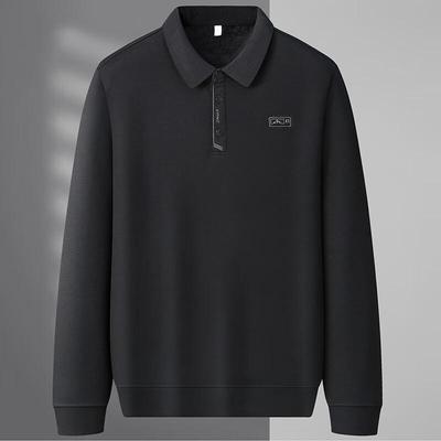 Men's Plus Size Fleece Lined Lapel Polo Shirt