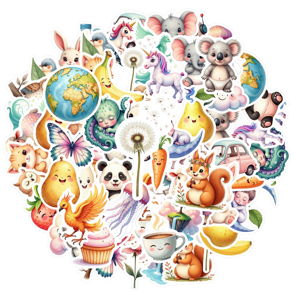 35-100pcs Fairy Tale Stickers Pvc Aesthetic Stationery Decorative Scrapbooking Luggage Laptop Cup Graffiti Decals Supplies