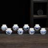 Mini Retro Blue & White Porcelain Hydroponic Pennywort Vase for Tea Ceremony Decoration