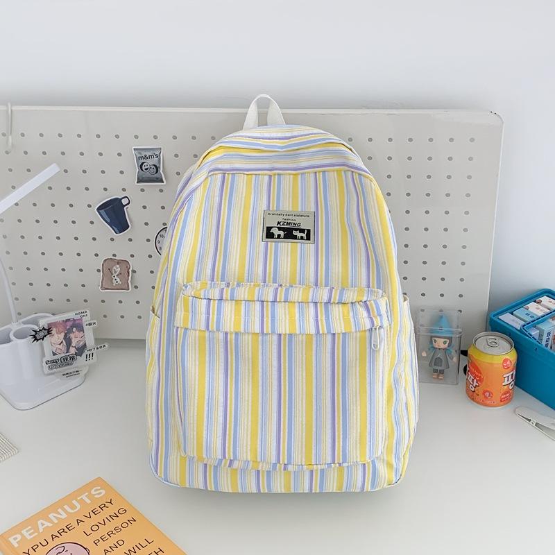 The Schoolbag Is Small, Fresh, Simple, Striped Backpack, Large-capacity Male and Female College Students Schoolbag Travel Backpack Tide