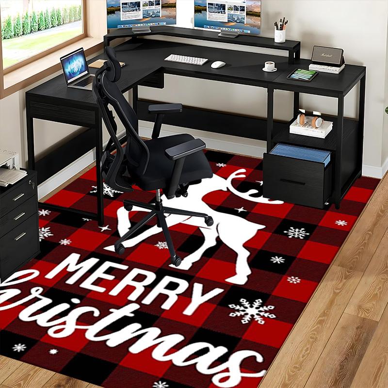 Weihnachts-Hirsch Stuhlmatte - Rutschfester Teppich für Büro, Heimdekoration, Wohnzimmer, Schlafzimmer, Spielzimmer & Schlafsaal Teppich - Anime Cartoon Design Feiertagsgeschenk