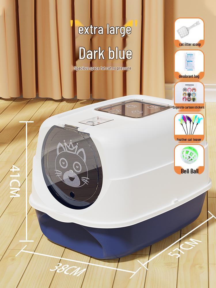 Odor-Proof Enclosed Cat Litter Box with Anti-Tracking & Anti-Splash Features