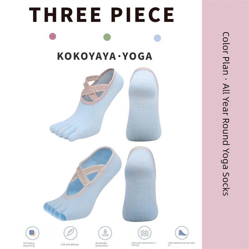 

Kokoyaya Toe Socks Women s Yoga Pilates Summer Non-Slip Fitness Thin Split Toe Boat Socks Invisible Shallow Mouth Blue-Half Toe