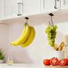 New Metal Banana Hooks Foldable Black Silver Under Cabinet Holder Self-Adhesive Space Saving Grape Hanging Holder Kitchen Use