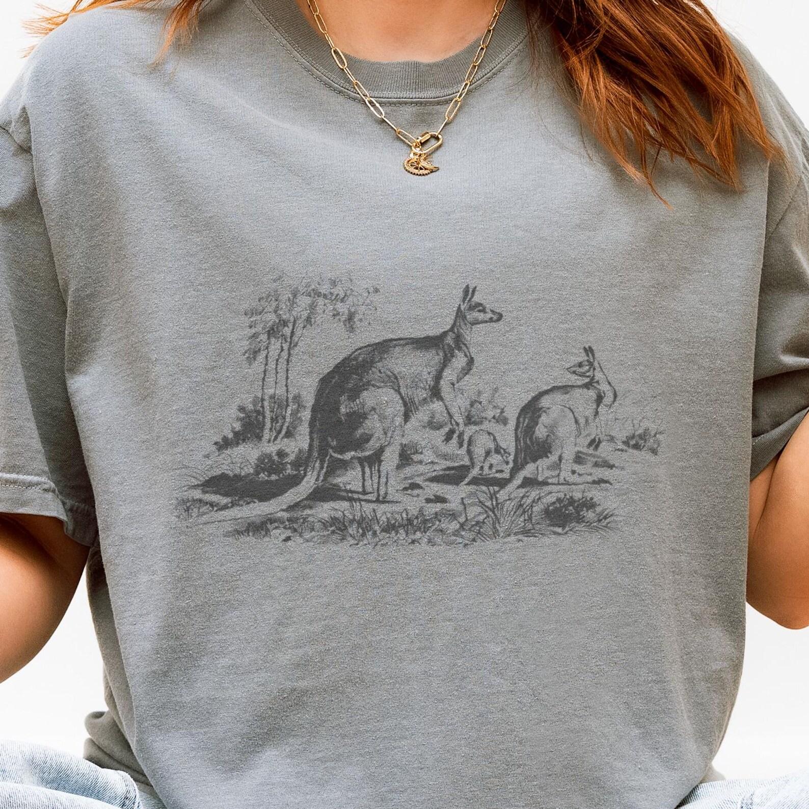 Kangaroo Family Shirt Tshirt Comfort Colors Australian Wildlife Graphic Soft Washed Tee 130