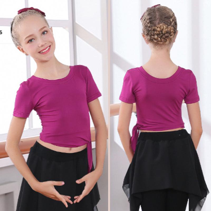 Children's Cotton Dance Tops - Spring & Autumn: Long/Short Sleeve Latin, Summer Chinese, Yoga Wear for Girls